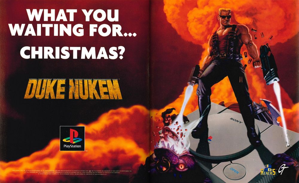 A Duke Nukem ad with the tagline "What you waiting for...Christmas?"