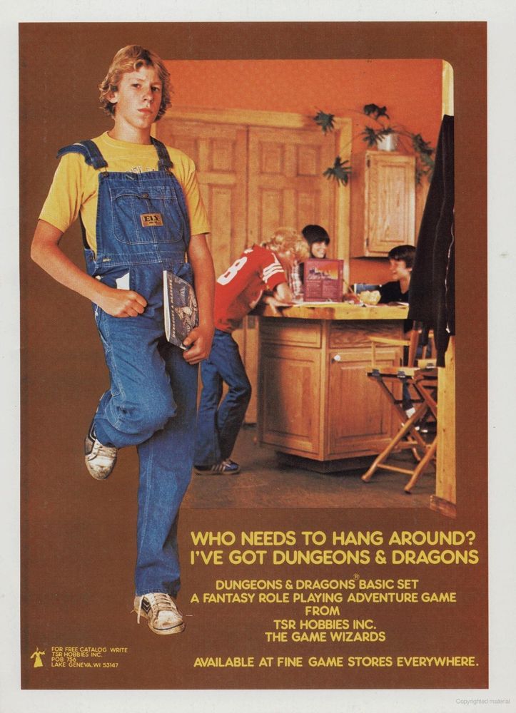A vintage Dungeons & Dragons advertisement.