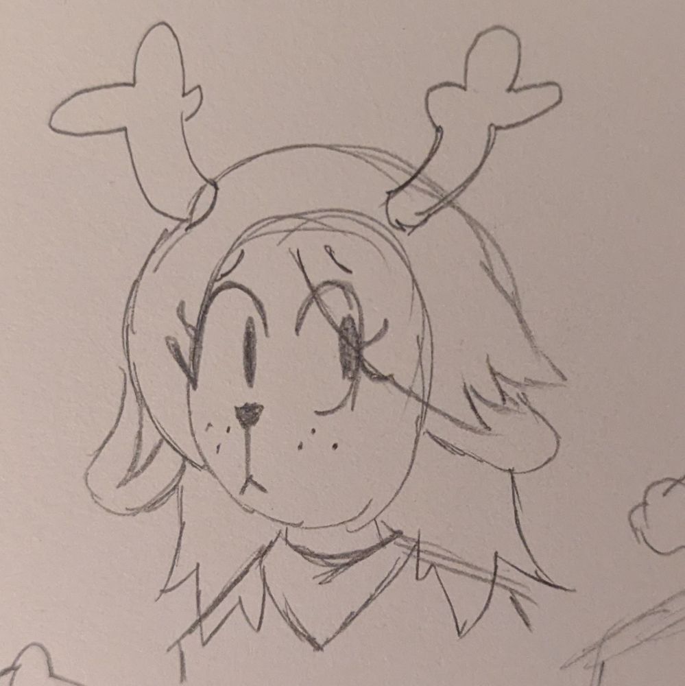 A sketch of Noelle Holiday, looking off to the right. She looks timid.