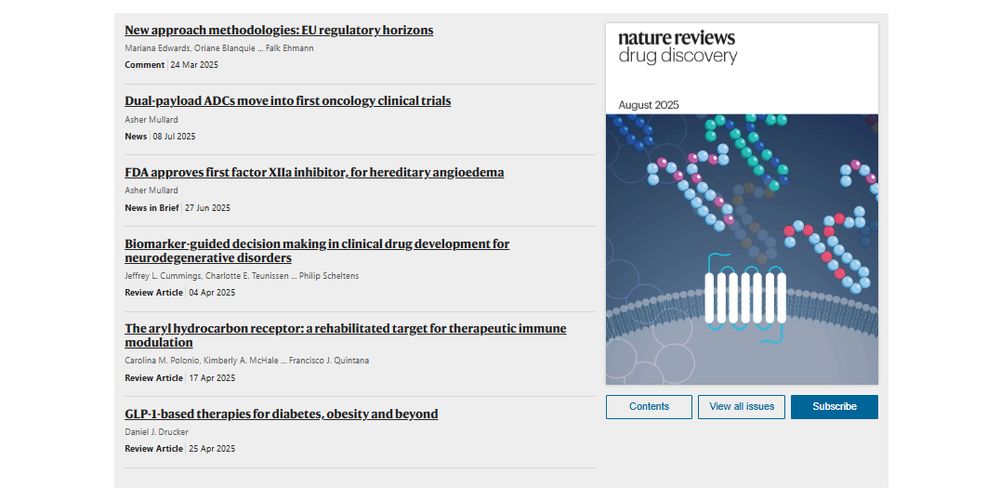 Table of contents for August issue