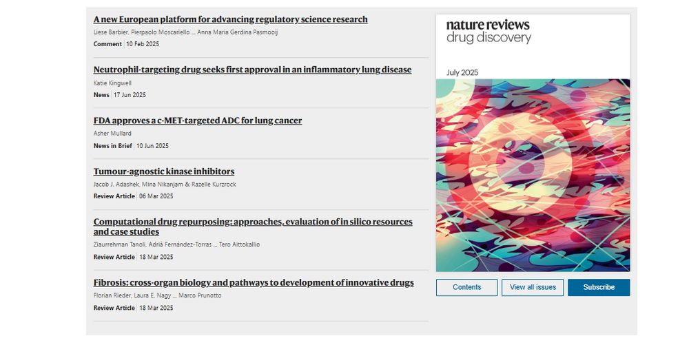 Screenshot of July issue contents