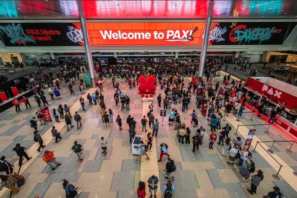 Welcome to PAX! (overhead of main lobby) 