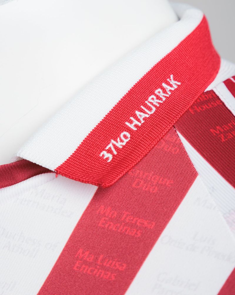 commemorative special edition Newport AFC football shirt designed with Athletic Bilbao to commemorate the Basque children exiled to Wales during the Spanish Civil War and their subsequent contribution to life and football in Wales.