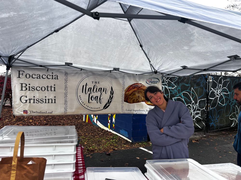 Such nice people here selling homemade focaccia! 