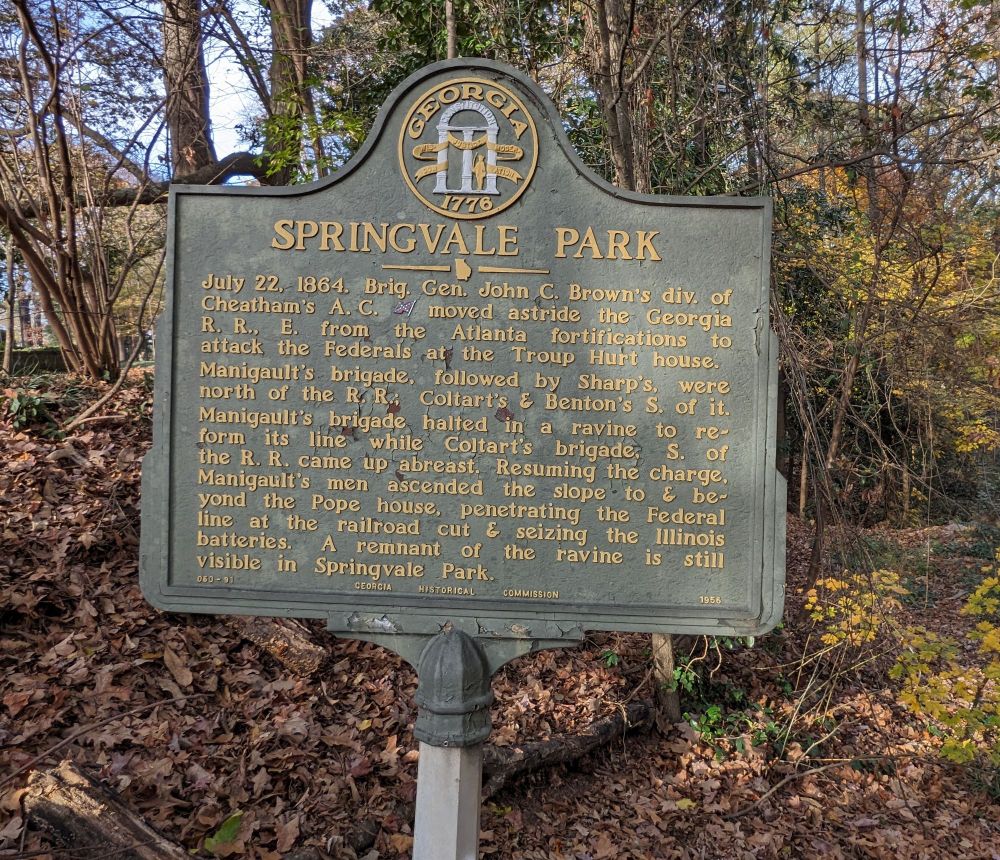 Springvale Park Historic Marker.