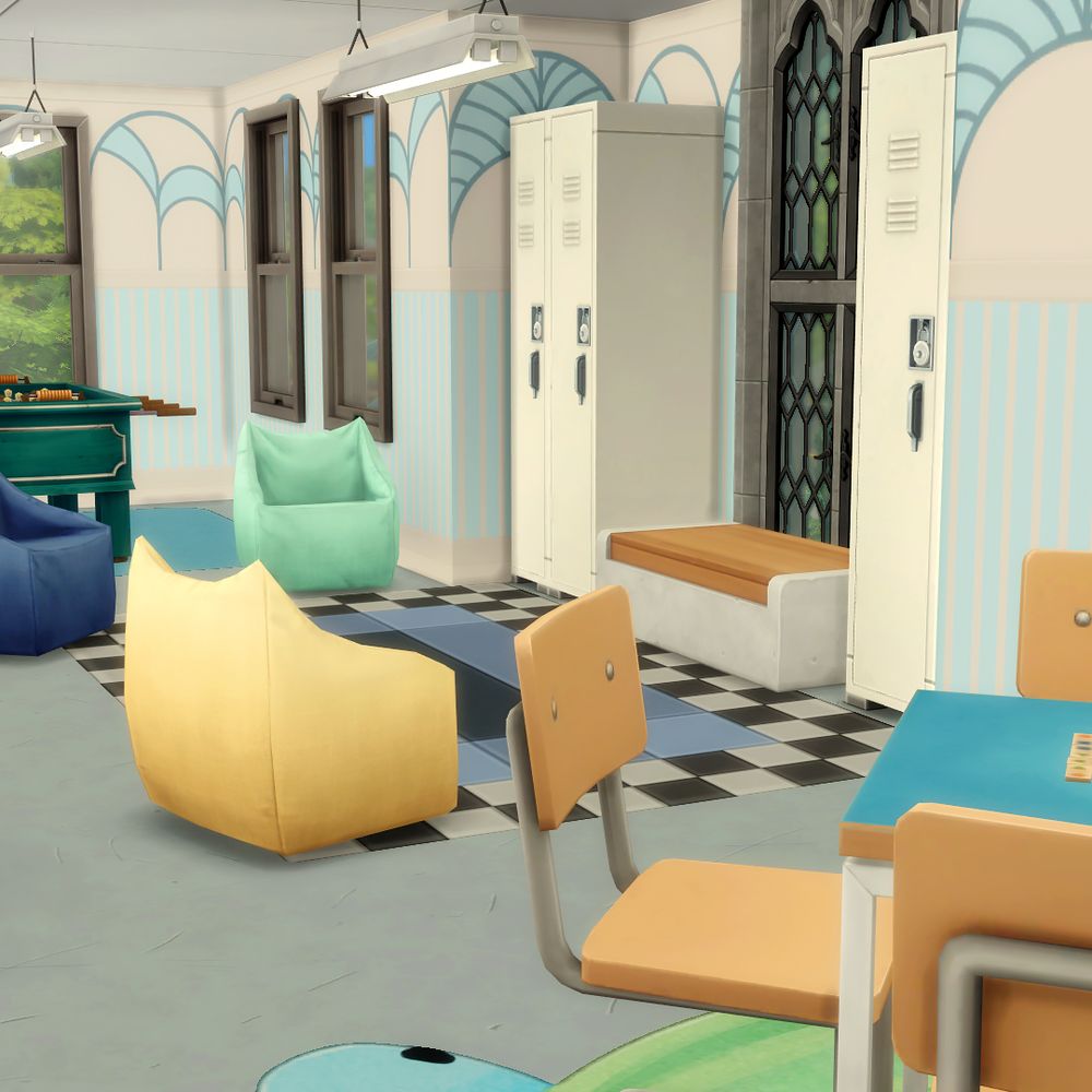 The Sims 4 build - Hang out spot and lockers.