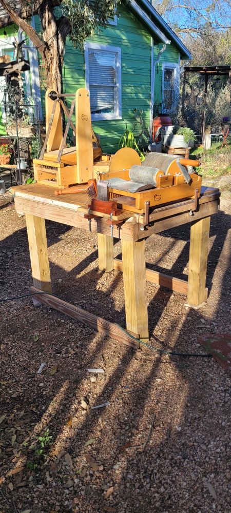 My outdoor fiber prep area.