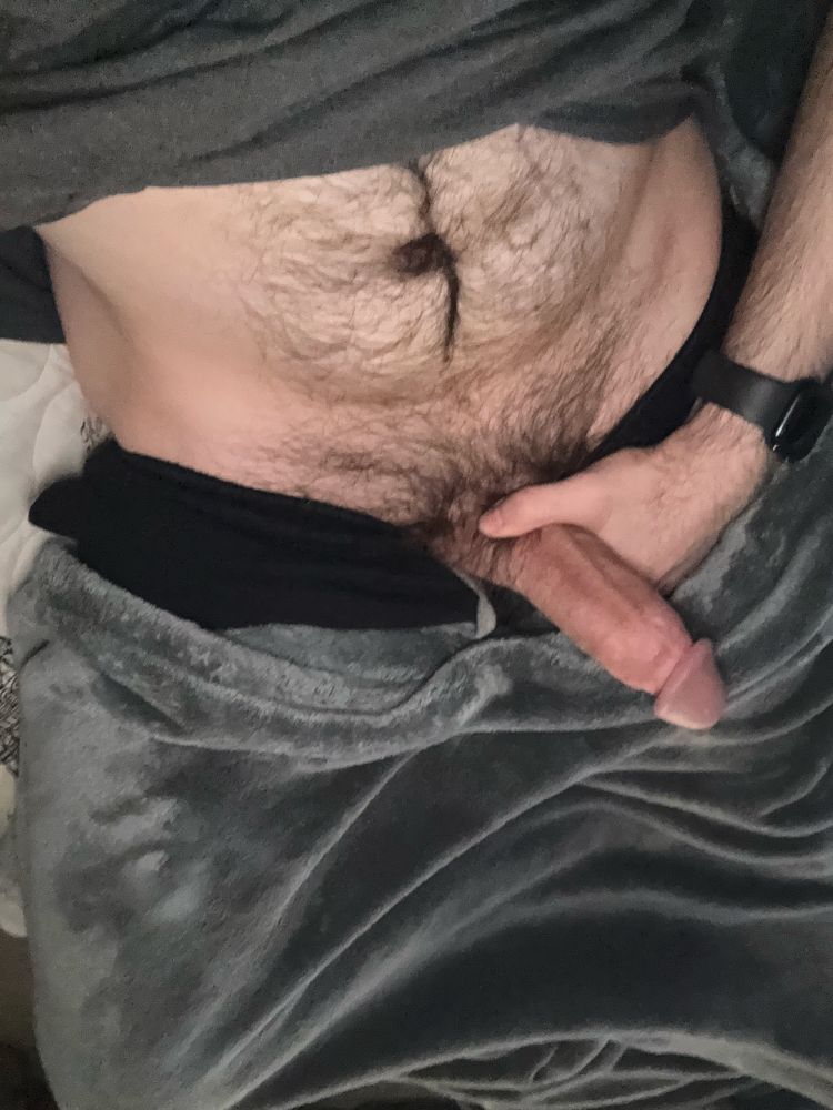 My shirt up with my hard cock out 