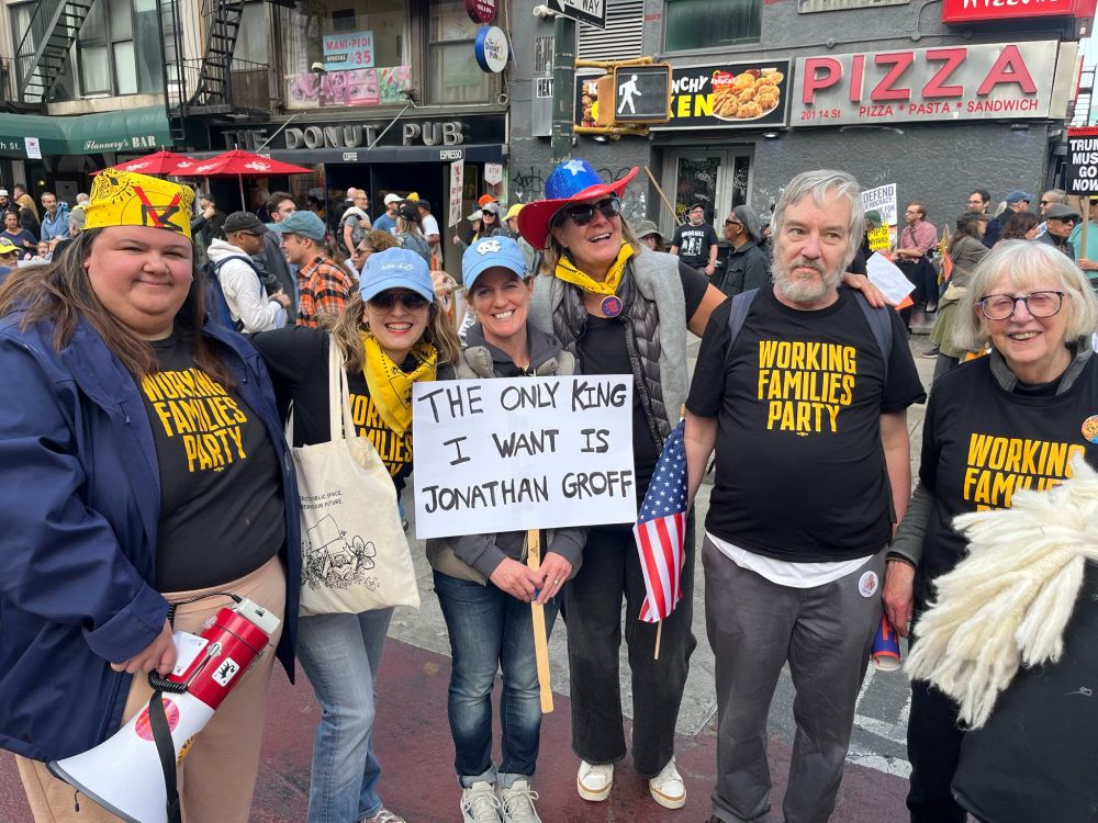 Working Families party group at end of march