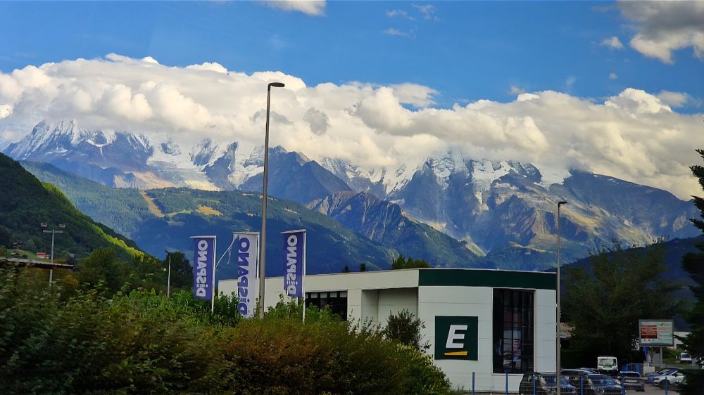 Photos taken behind a vehicle's windows, on a road trip from Lyon to Chamonix-Mont Blanc