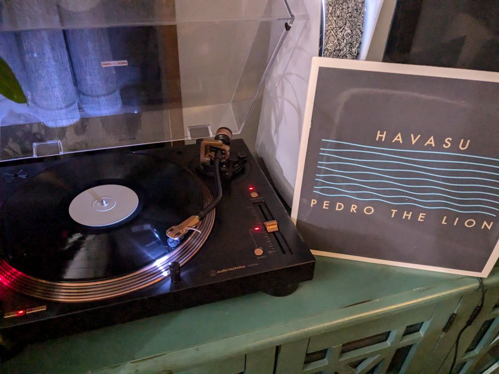 Havasu by Pedro the lion on vinyl spinning on turntable
