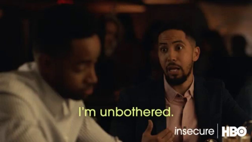 a man in a suit says i 'm unbothered in a hbo ad