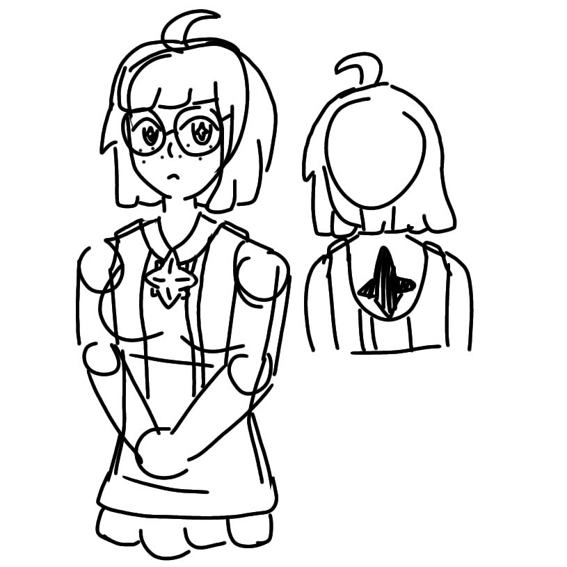 Gloria in her casual outfit, she has a marking of a star on her back