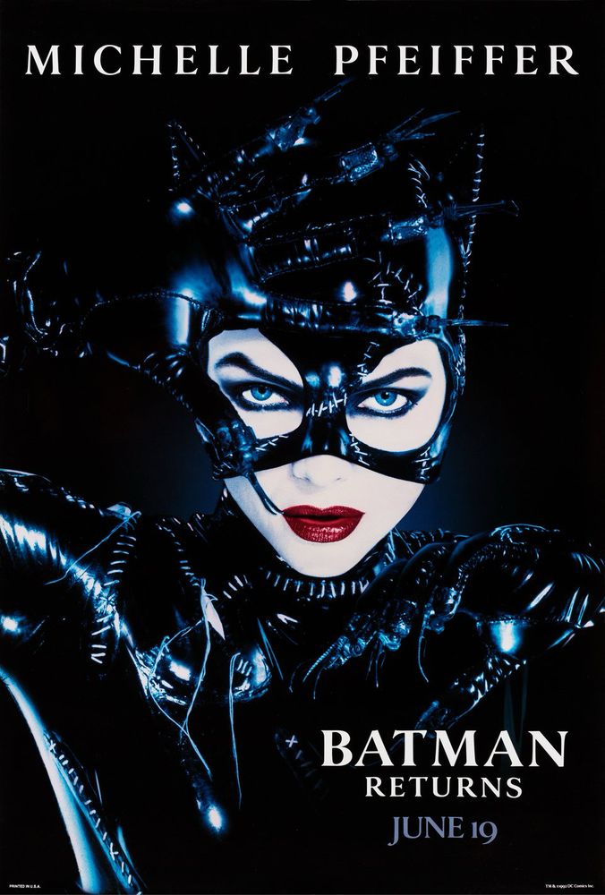 Poster for Batman Returns (1992) Michelle Pfeiffer is on the poster as Catwoman