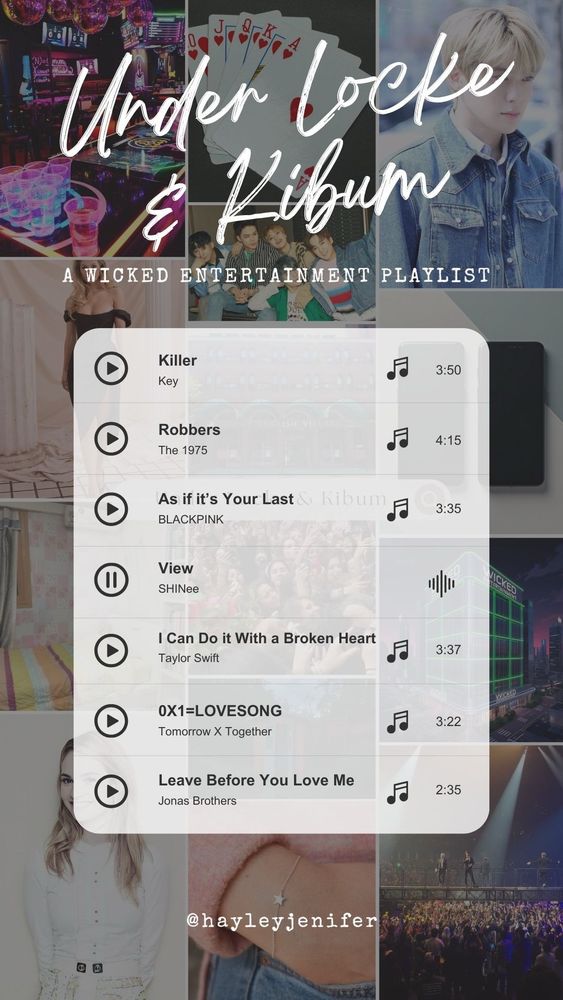 Playlist moodboard for my story!