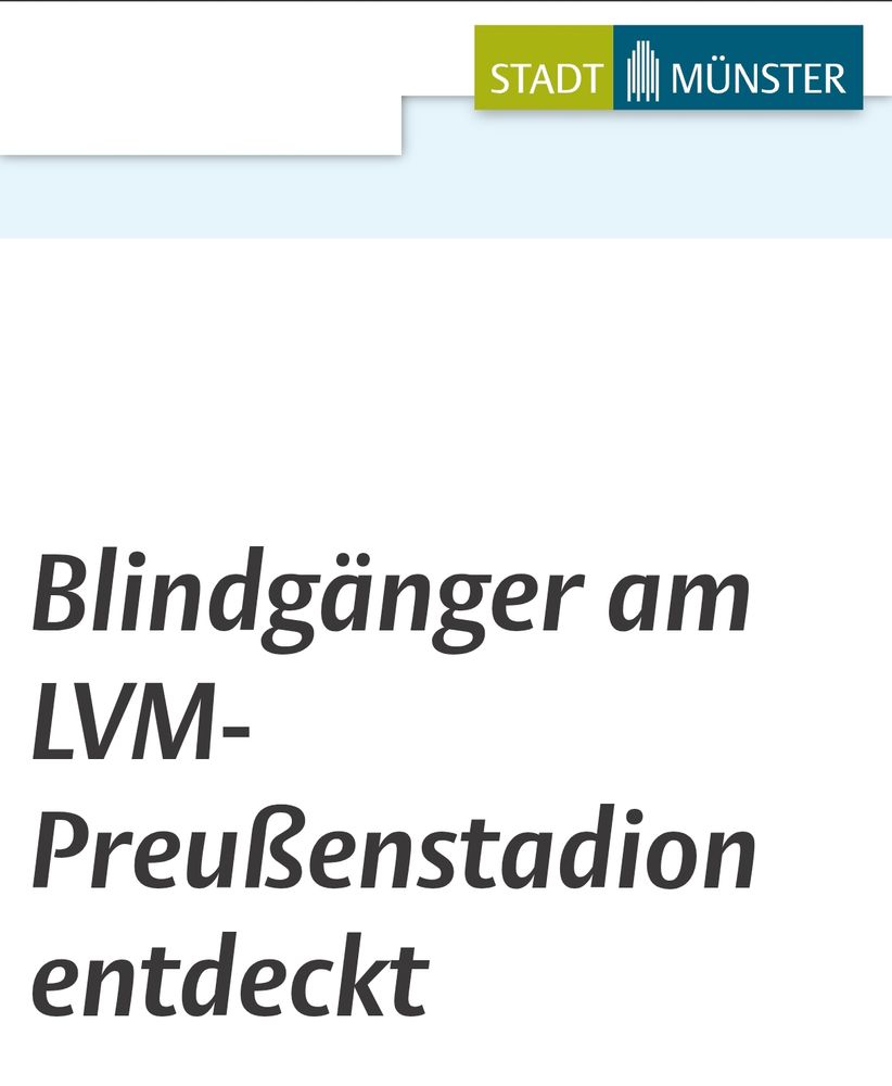 Grafik zeigt Blindgänger am Preußenstadion 