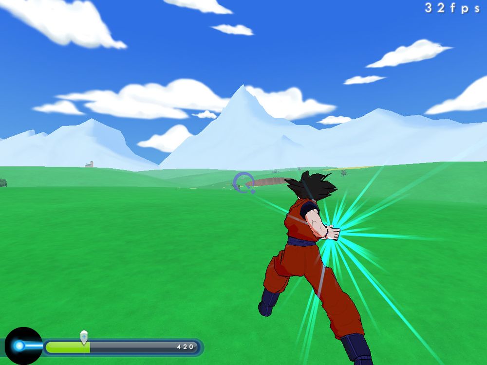 A screenshot of ZEQ2-Lite, a Dragon Ball fangame made in the Quake 3 engine.