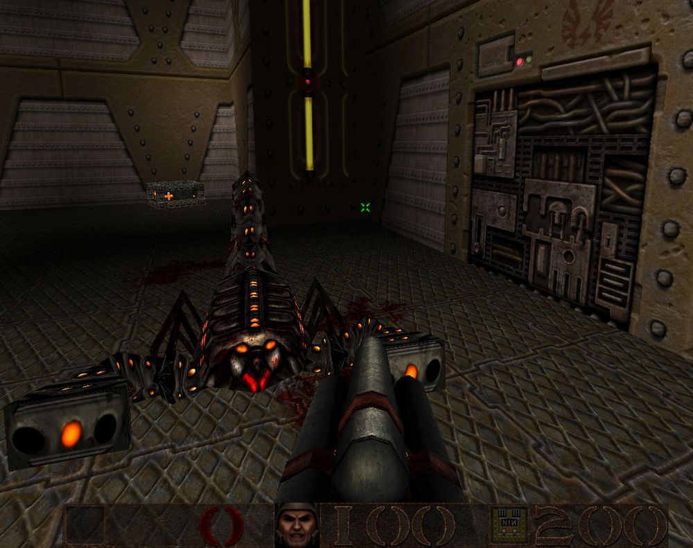 A scorpion approaches Ranger, holding a triple barreled shotgun.