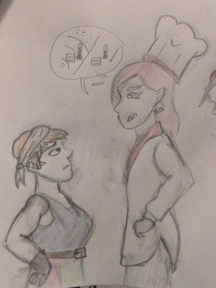 Baker and a Dwarf argue over where a stove should go based on elevation and pressure.

They later make out after the argument 