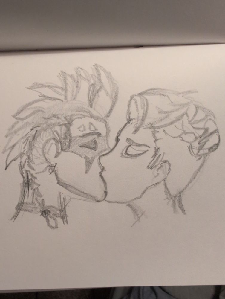 Junker Queen and Zarya kissing, Happy Pride art from a bad company 