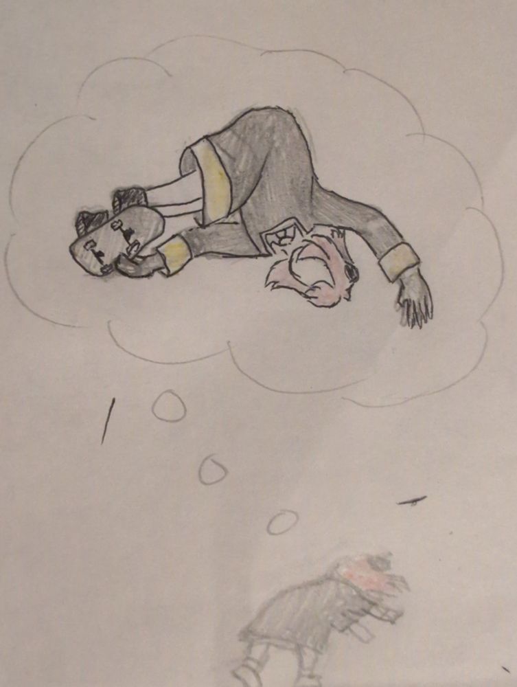 Anya doing the Tony hawk jump