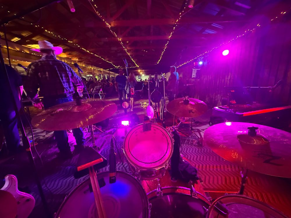 A shot of the bar crowd from the drum kit