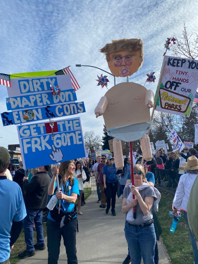 Protestors at an anti-Trump rally