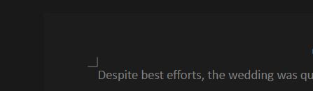 Screenshot of LibreOffice Writer in dark mode.