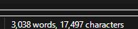 Screenshot of a word processor's word counter.