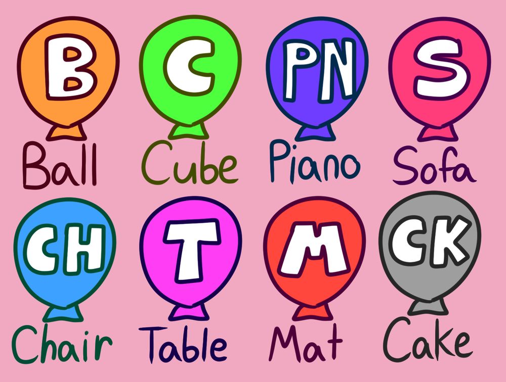 a bunch of variants of p balloons that tf the user into objects instead of inflating them, they are as follows: ball, cube, piano, sofa, chair, table, mat, cake