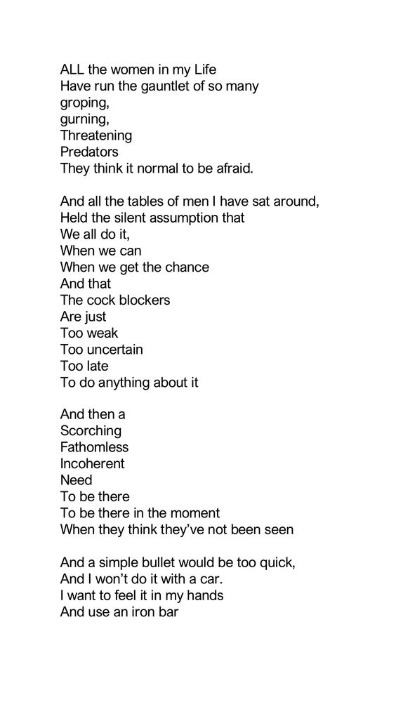 Grim poem about how shit men are