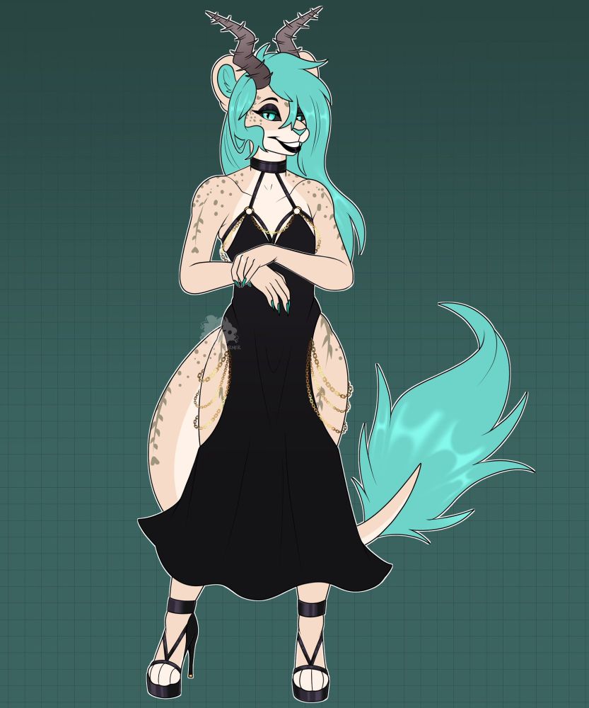 A gorgeous kitty in a equally gorgeous dress.