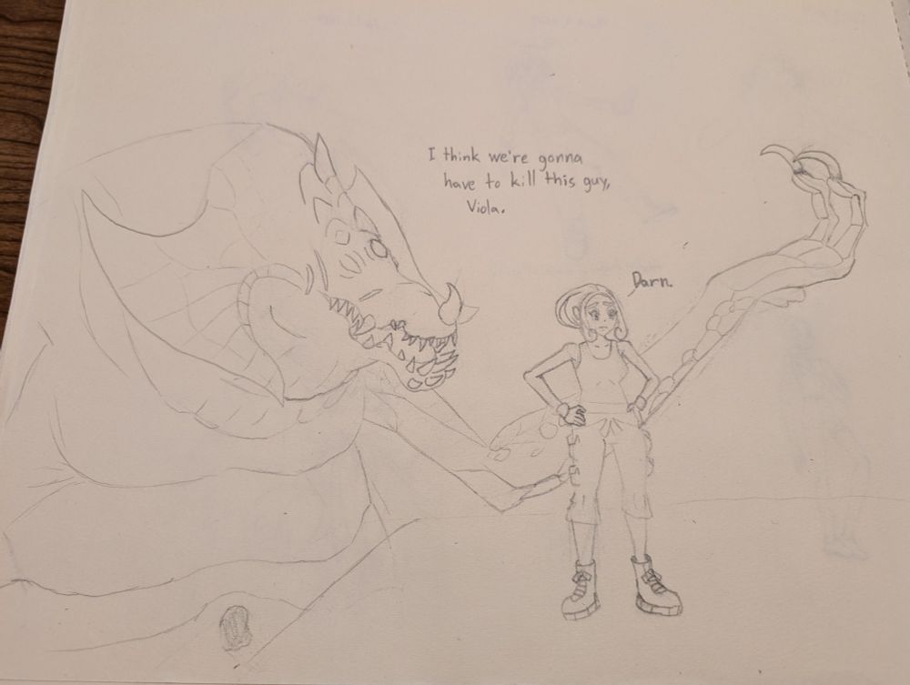 A meme based on a Haus of decline comic. Kraid from the Metroid series is holding up his hand and saying "I think we're going to have to kill this guy, Viola." Viola, a gym leader from pokemon x & y has her hands on her hips and says "Darn." 
