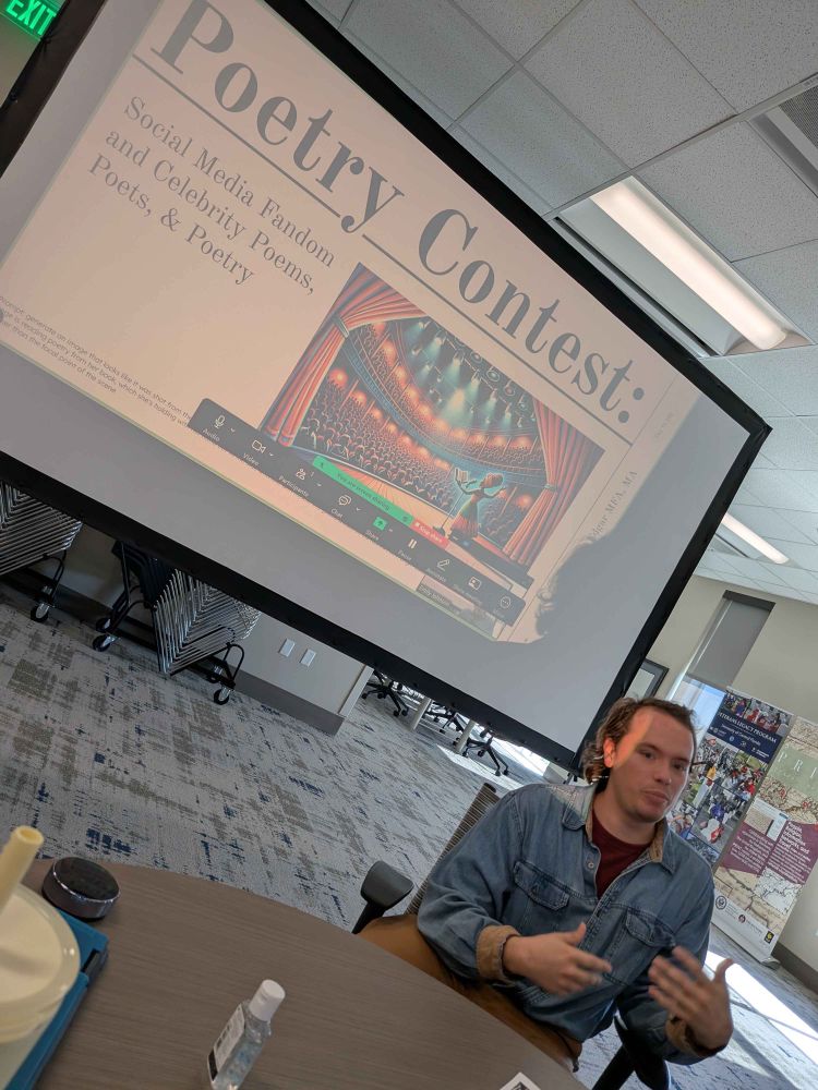 PD presents "Poetry contest: Social media fandom and Celebrity poems, poets, and poetry" at the Day of DH gathering at the University of Central Florida 