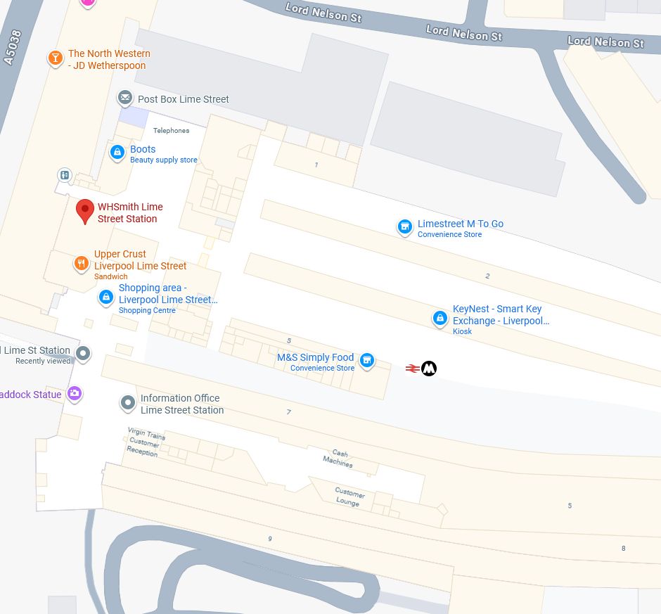 Lime St Station
https://maps.app.goo.gl/hCvhFEKn8QpH1Z4p6

Lime St -> Brewdog
https://maps.app.goo.gl/Lf1X4NMXYp6kK8QS7