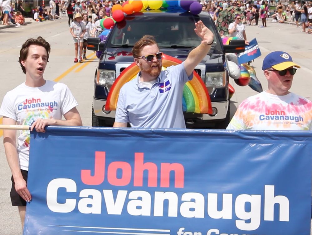 John Cavanaugh walking in the Heartland Pride Parade
