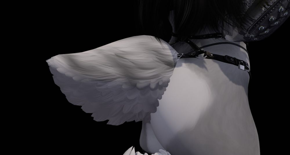 a second life screenshot of a big, fluffy short tail on a furry avatar