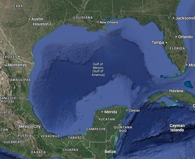 Google Maps in Britain displays "Gulf of Mexico (Gulf of America)"