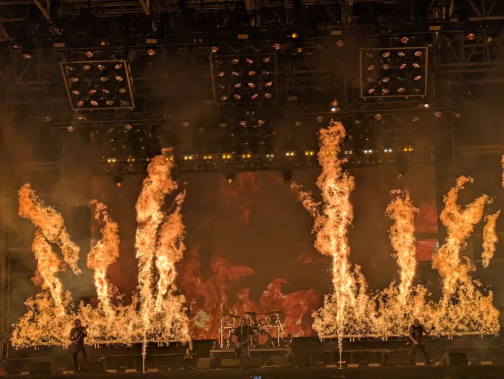 Slayer playing live surrounded by jets fire.  Thanks to Rammstein I can now only truly appreciate live music when everything is on fire