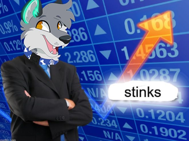 Oliver's face on the stonks meme but it says stinks cause he stinky