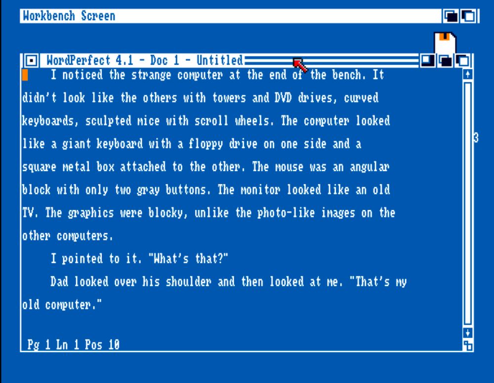 Excerpt of my work in progress in WordPerfect for Amiga.