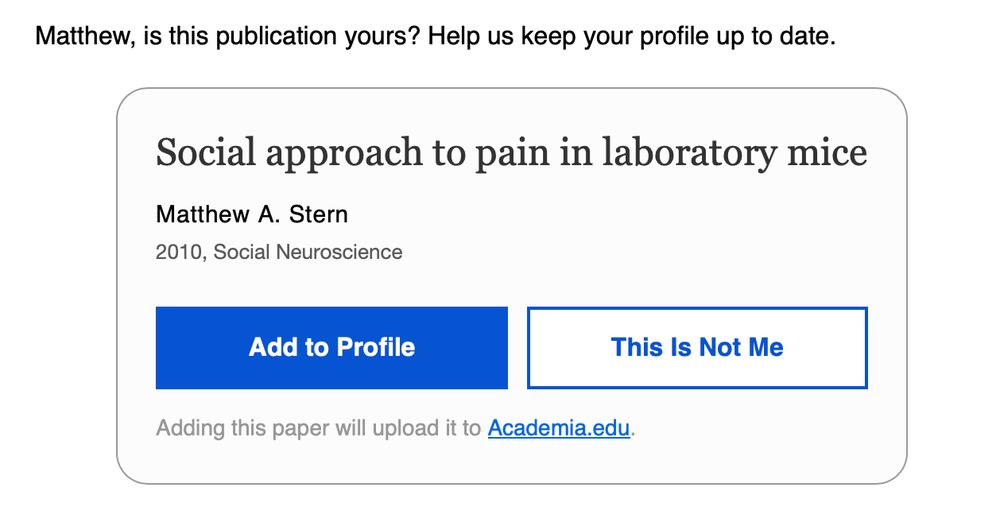 Email from an academic website asks if I wrote the paper, 