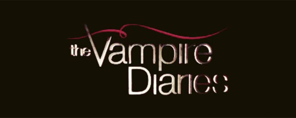 a logo for the vampire diaries is shown on a black background