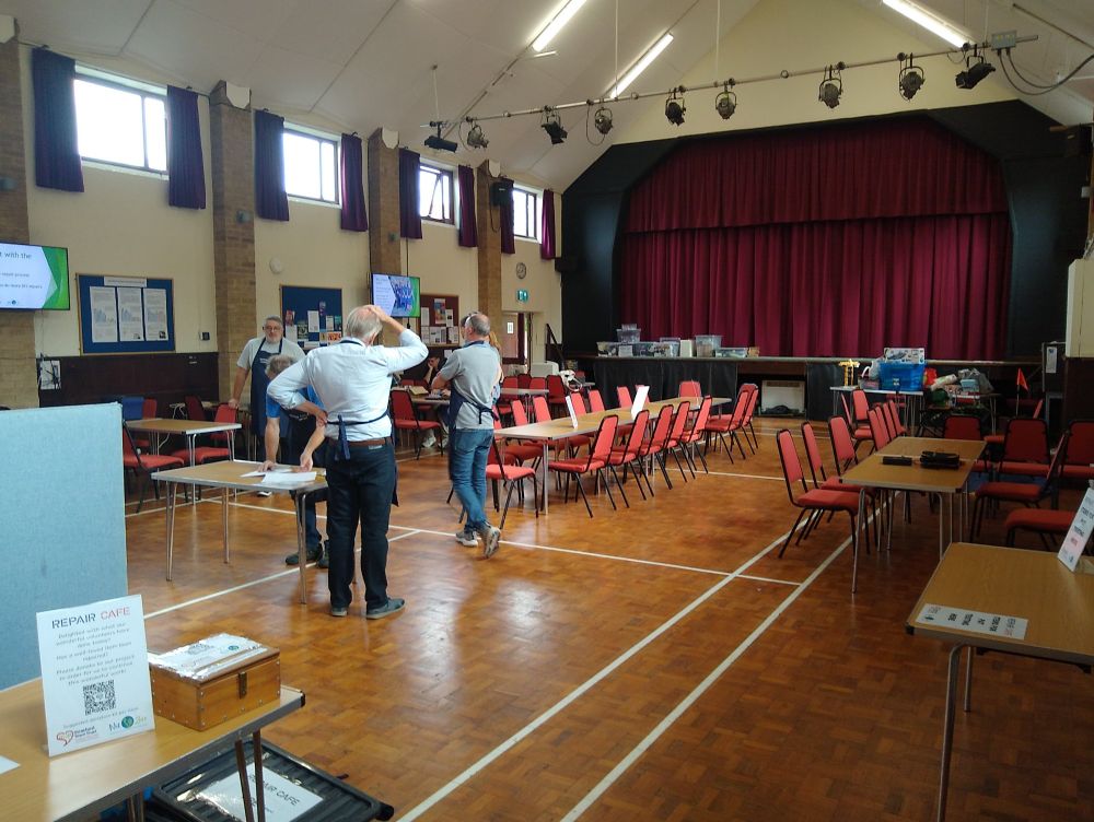 The hall set up ready for the repair cafe