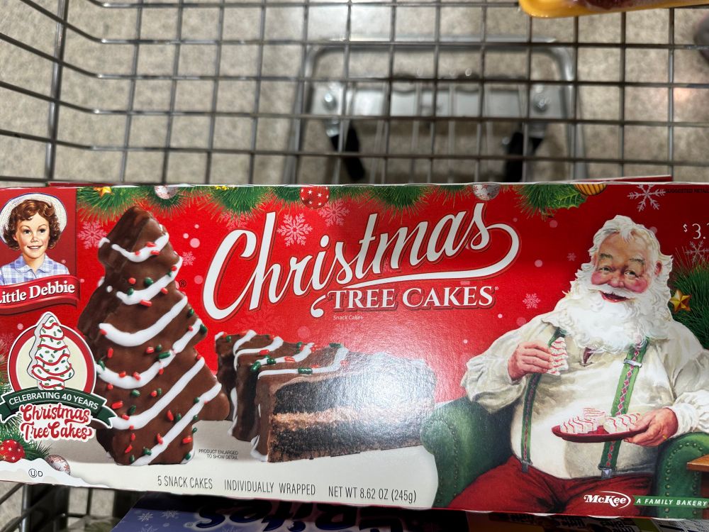 A picture of Little Debbie chocolate Christmas Tree Cakes 