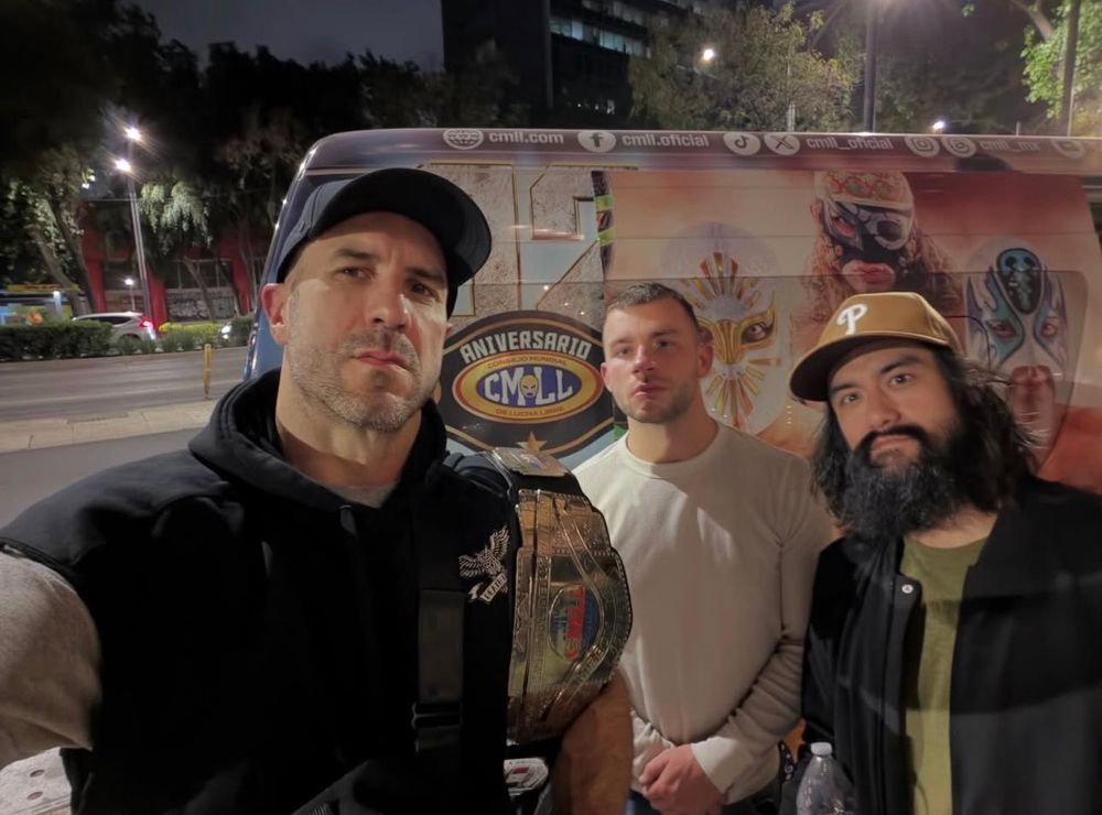 A picture of Claudio Castagnoli, Daniel Garcia, and Wheeler Yuta from Claudio’s Instagram that was captioned “CMLL Campeon Mundial de peso completo”. Mox needs to hide all the plastic bags in AEW, it’s looking real bad for him I fear. 