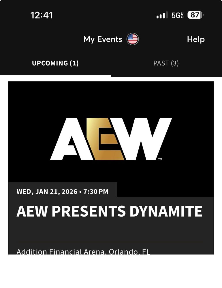 A screenshot from Ticketmaster showing a ticket to Dynamite in Orlando