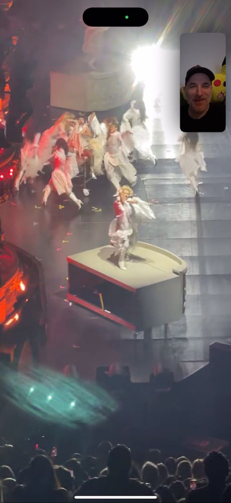 A FaceTime screencap with lady Gaga on a stage
