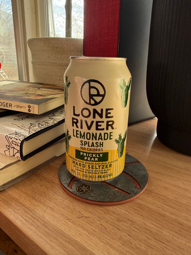 A lone river lemonade splash prickly pear seltzer 