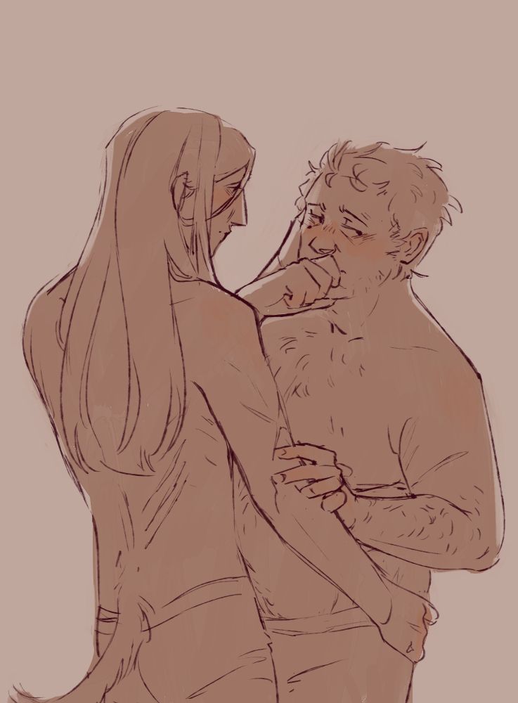 an older version of the previous piece, mostly the same save for yarrow looks more upset/nervous than flustered